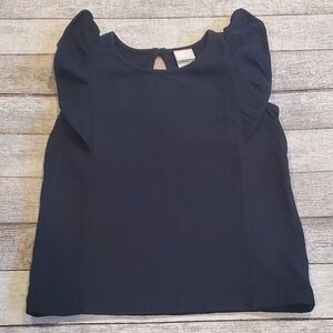 Vintage Janie & Jack Parisian Park Black Ruffle Top Girls Size 4